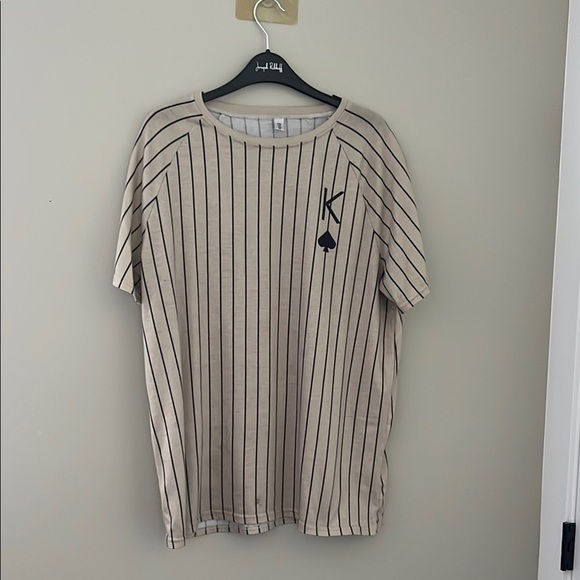 Beige Striped Men's Shirt - Picture 1 of 4